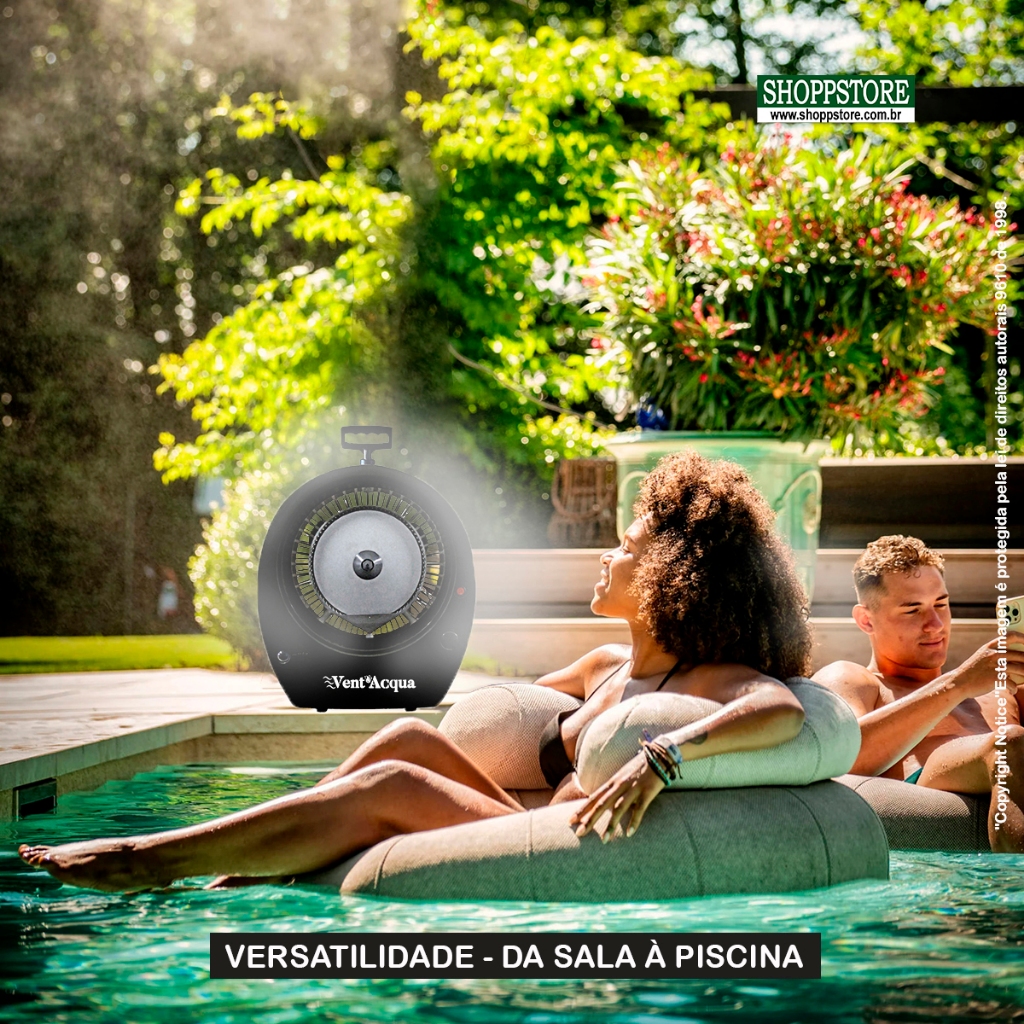 Ventilador c/ Água Climatizador Umidificador Portátil p/20m2
