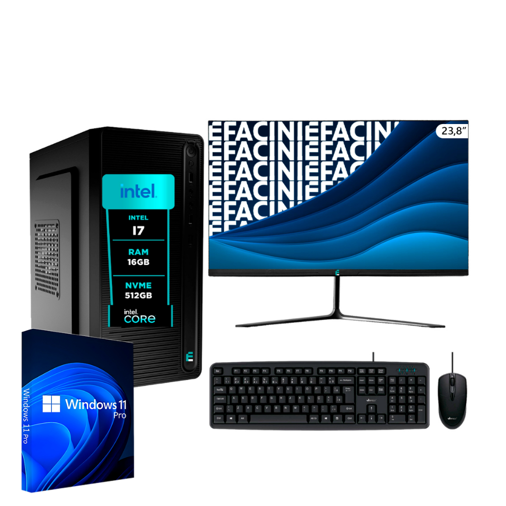 Computador Pc Completo Intel Core i7, 16GB, Windows 11 Pro