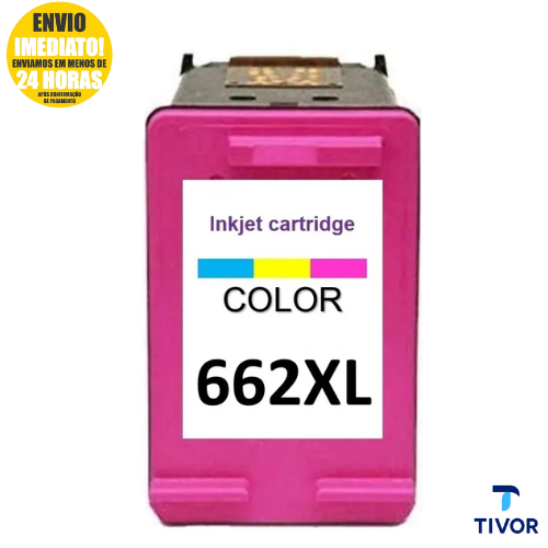 Cartucho 662 XL Colorido Compativel Para DeskJet 2516, 3516, 3546, 2546, 1516, 4646, 2646