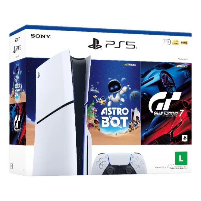 PlayStation 5 Slim Edição Disc com 2 Jogos Nacional