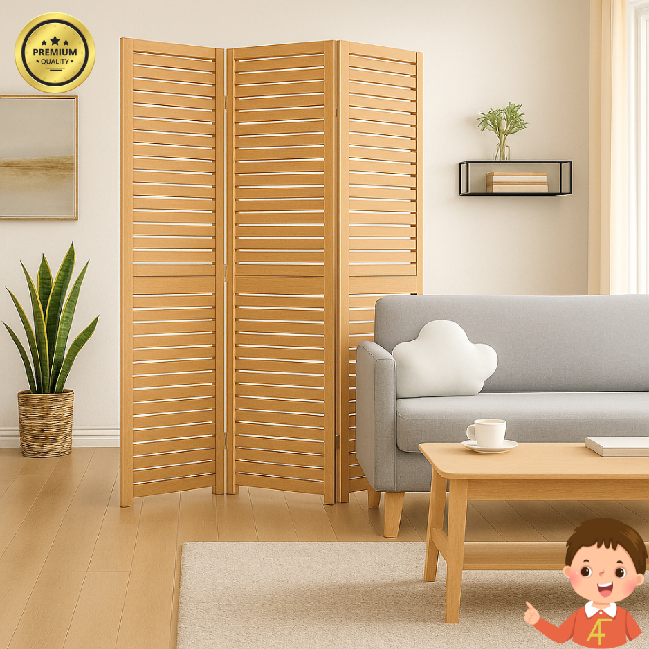 Biombo Ripado Oliver 3 Folhas em Madeira MDF | Shopee Brasil