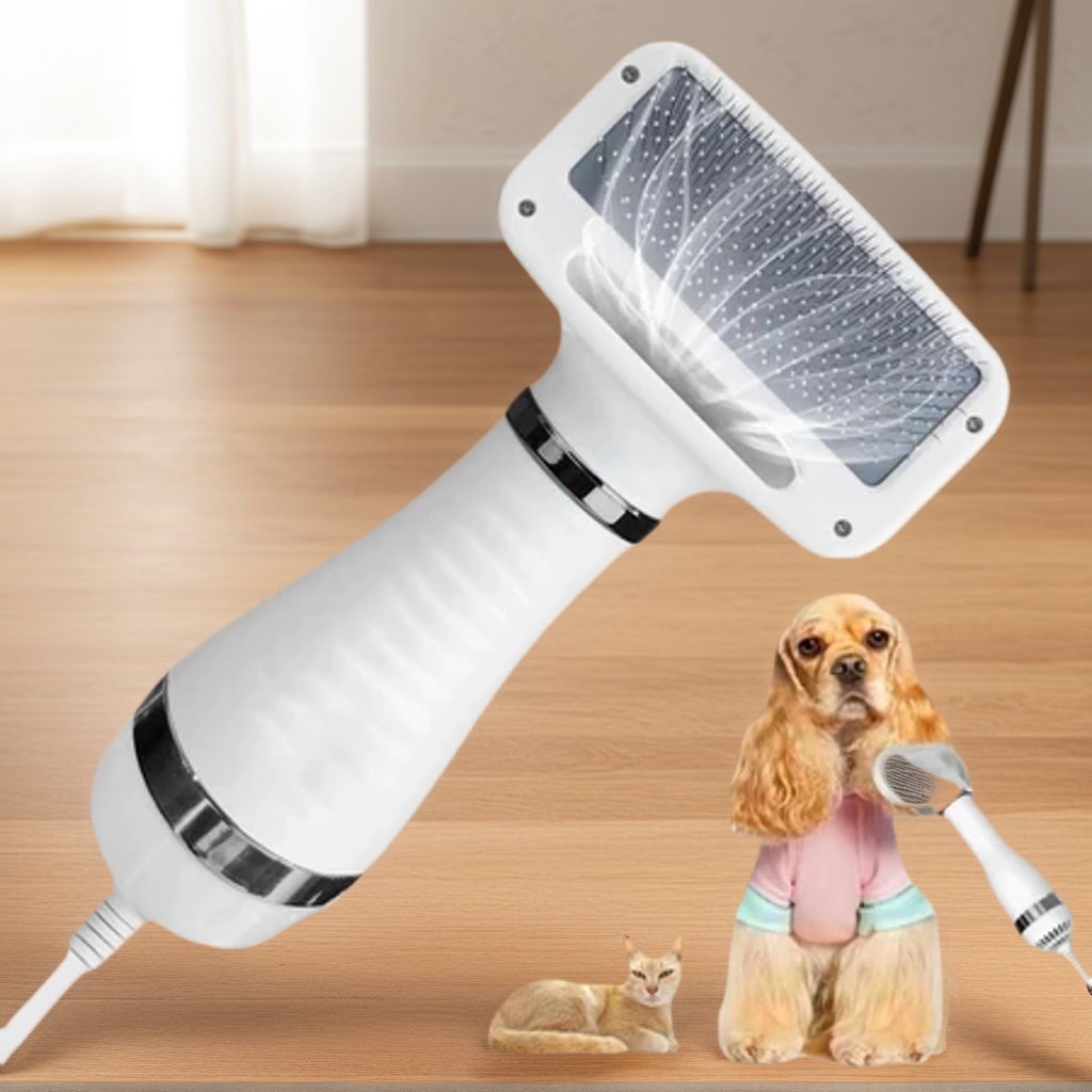 Secador Pet 2 em 1 Escova Para Cachorro e Gato Pente Profissional ...