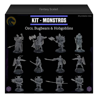 Kit 12 Miniaturas dungeons and dragons D&D - Orcs, Bugbears e Hobgoblins