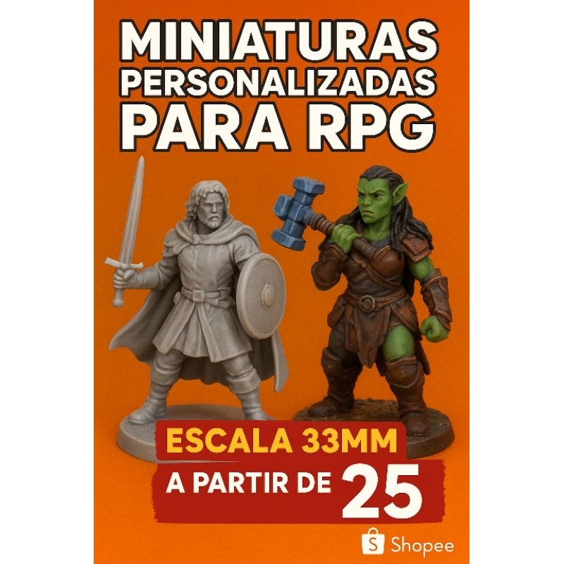 Miniaturas Personalizadas para RPG – Escala 33mm – A partir de R$ 25! 🎲🔥