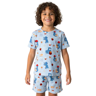 Pijama Suede Verão Meninos Roupa de Dormir Calor Tecido Super Macio Toque Geladinho em Oferta na Shopee