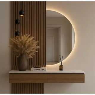 Espelho Orgânico Grande De Led Meia Lua Redondo Grande 110x60 varios tamanhos banheiro sala copa closet