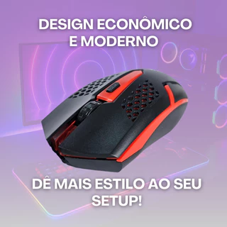 Mouse Gamer 1500 Dpi Usb Com Fio Luminoso Rgb Pc Computador + Mouse Pad