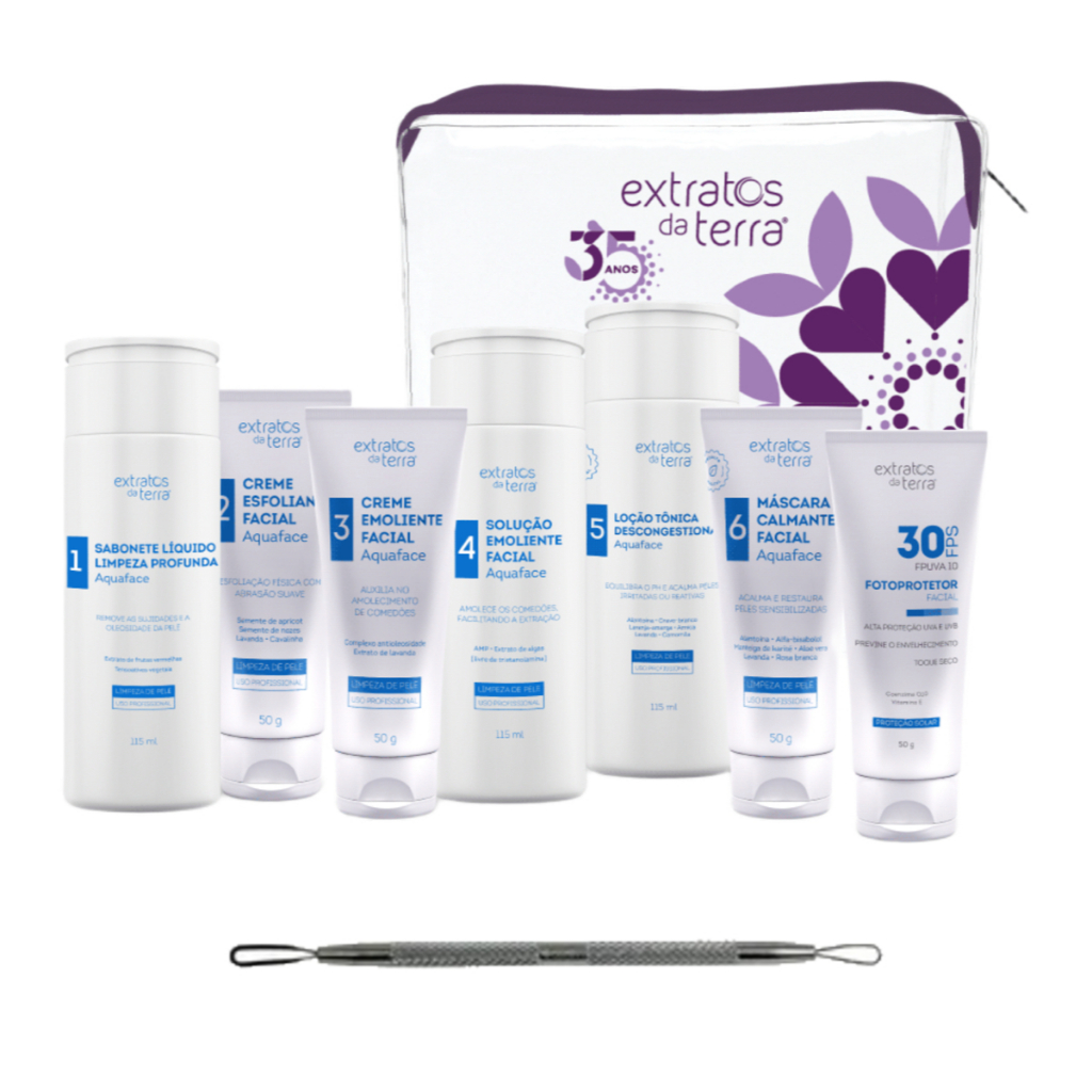 Kit Limpeza De Pele Completo Mini Extratos Da Terra Extrator