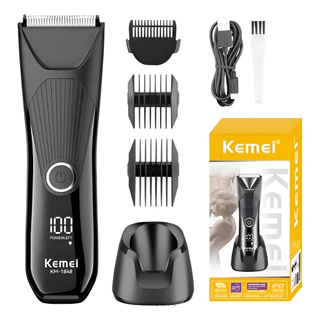 Kemei KM-1848 Aparador Cabelo Íntimo Barba Corporal Bivolt Segurar botão 3 segundos para Ligar! em Oferta na Shopee