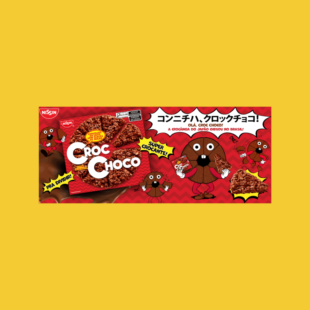 Chocolate Croc Choco Nissin ao Leite com Flocos de Milho 44g