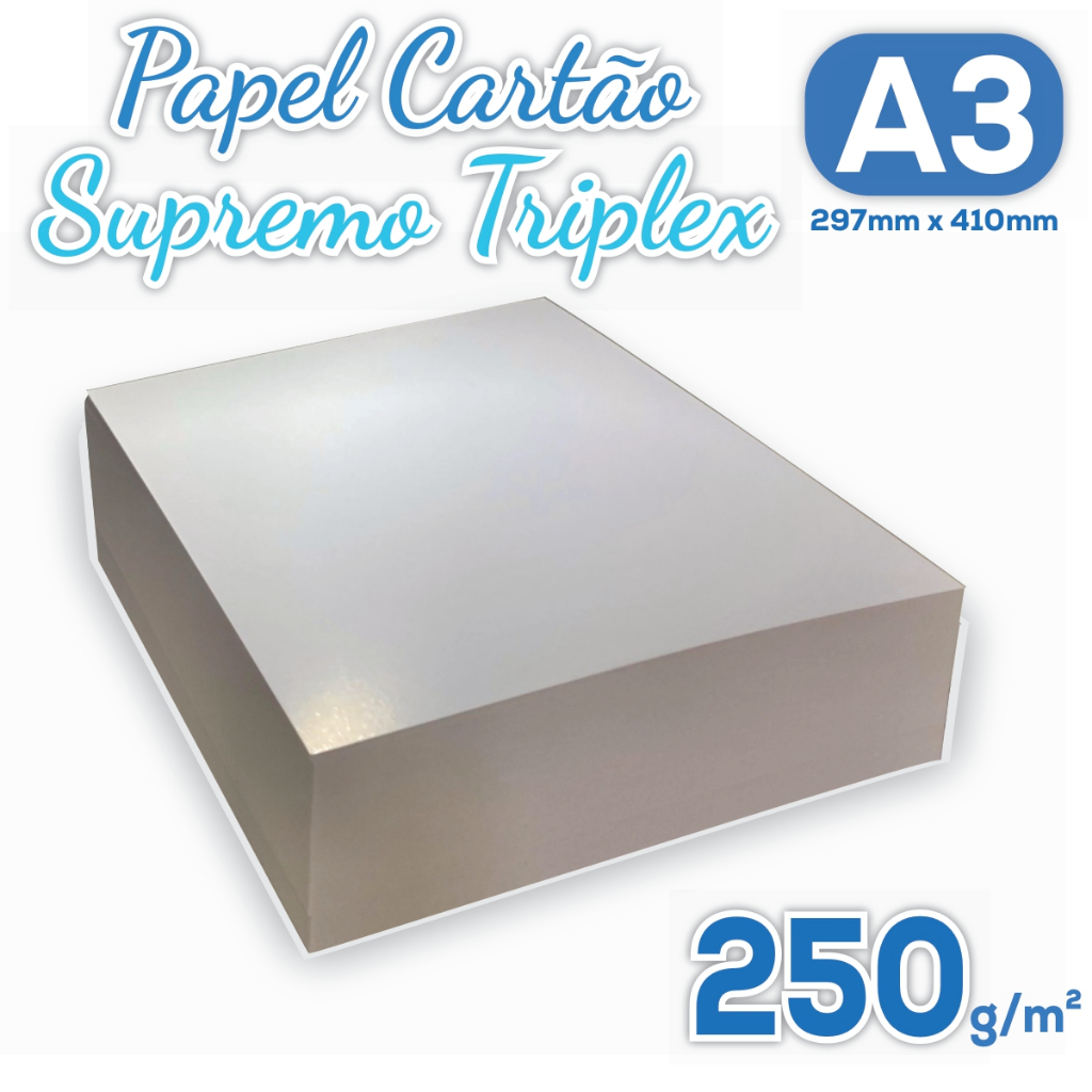 Papel Cartão Supremo Triplex A3 250g Pacote com 50 Folhas - Alta ...