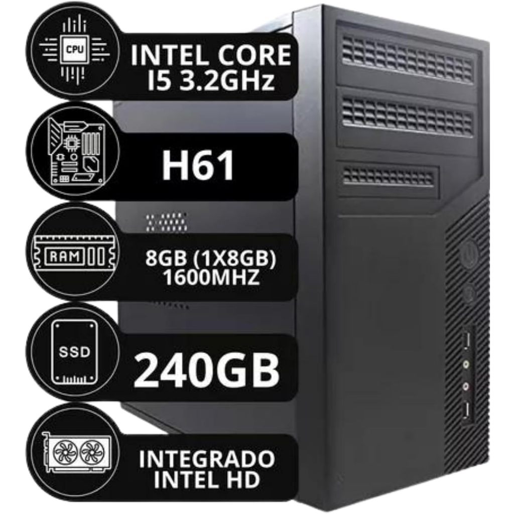 PC CPU HOME OFFICE INTEL I5 3470, 8GB DDR3, SSD 240GB, MB H61 | Shopee ...