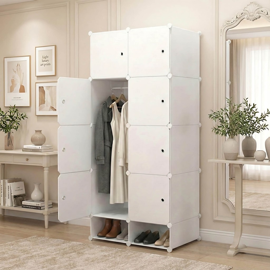 Guarda-Roupa Modular Plástico Grande 、Sapateira, Divisórias,Com Furos ...