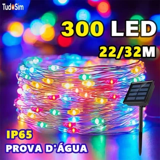 22M/32M LED Solar Luzes Corda Lâmpada Ao Ar Livre De Fadas À Prova D'água para Decoração de Jardim árvore de natal