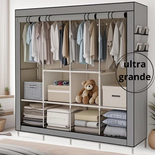 Guarda Roupa Dobrável Organizador De Roupas Portátil Multiuso Armário Organizador 4 Divisórias em Oferta na Shopee