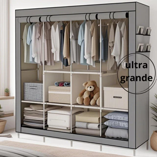 Guarda Roupa Dobrável Organizador De Roupas Portátil Multiuso Armário Organizador 4 Divisórias em Oferta na Shopee