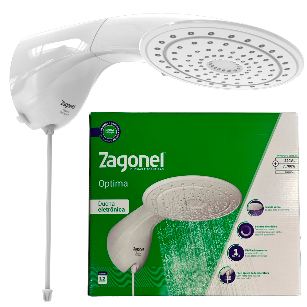 Chuveiro Elétrico Eletrônica Optima 7700w 220v Zagonel | Shopee Brasil
