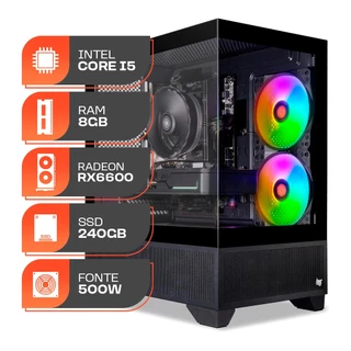 PC Gamer Spectrum, Intel i5-10400F, Radeon RX 6600 8GB, 8GB DDR4, SSD 240GB, Fonte 500W 80 Plus