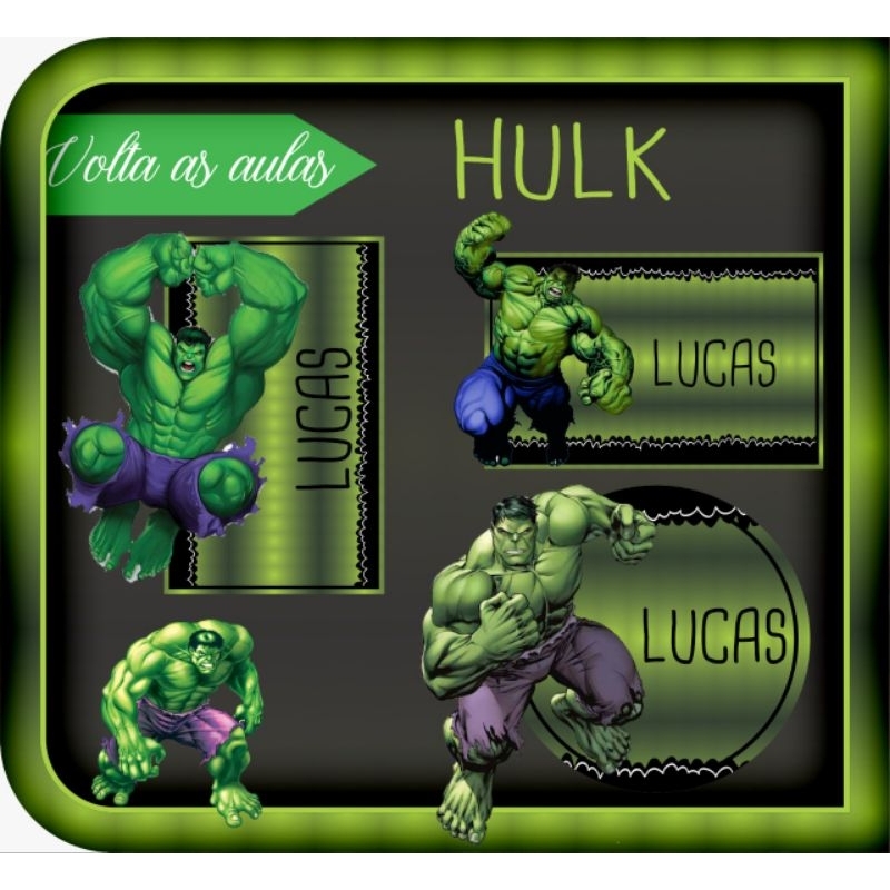 Etiquetas Escolares Hulk (88 etiquetas) | Shopee Brasil