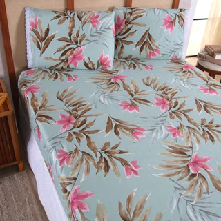 Jg de Lençol Casal 03 Peças 400 Fios Estampas Florais e Geométricas em Oferta na Shopee