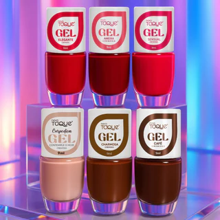 Kit 6 Esmaltes em Gel Novo Toque Nova Coleção Lançamento Tons de Vermelho Nude Manicure Atacado em Oferta na Shopee