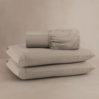 Jogo De Lençol Cama Queen 3 Peças 400 Fios Ponto Palito Cores em Oferta na Shopee