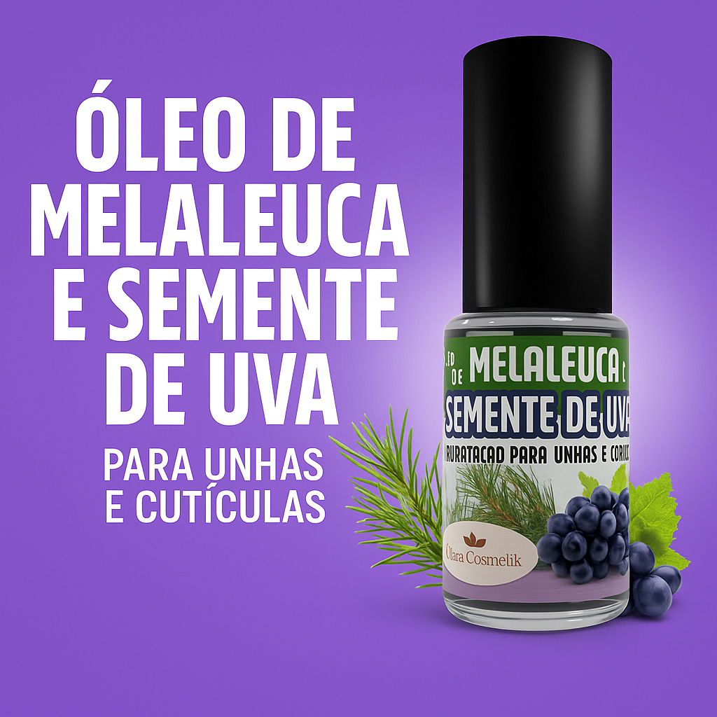 Óleo de Melaleuca e Semente de Uva Base para Unhas e Cutículas 9ml ...