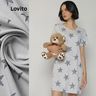 Lovito Camisola Casual com Estampa de Estrelas Feminina SDB1010BRL1040 em Oferta na Shopee