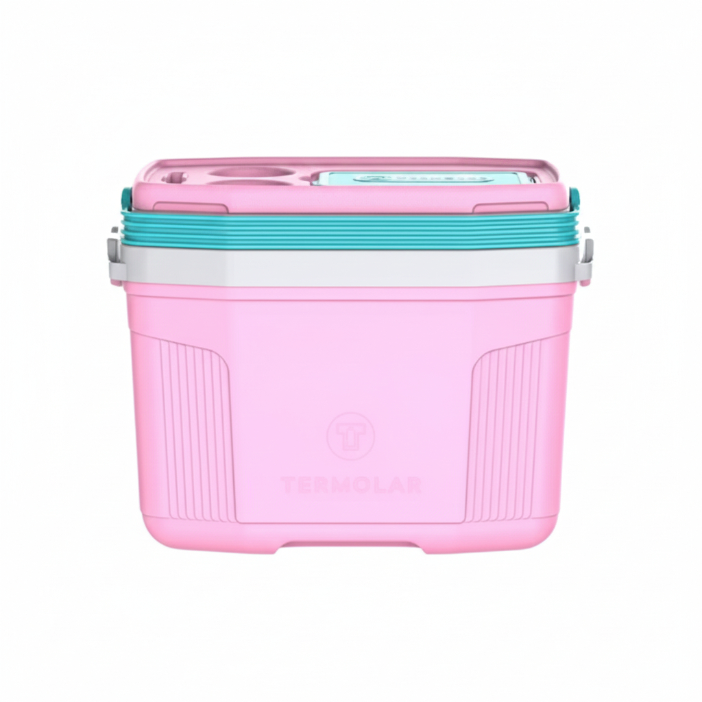 Caixa térmica 20 L Termolar Rosa Balé com Verde Litoral | Shopee Brasil