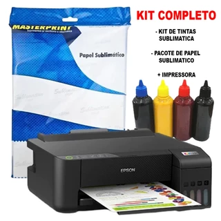 Impressora Sublimática Epson L1250 Kit Completo Impressora, Papel e Tinta para Estampas Gerais