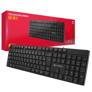Teclado USB Membrana ABNT2 - Silencioso, Anti-respingo e Conexão Plug and Play