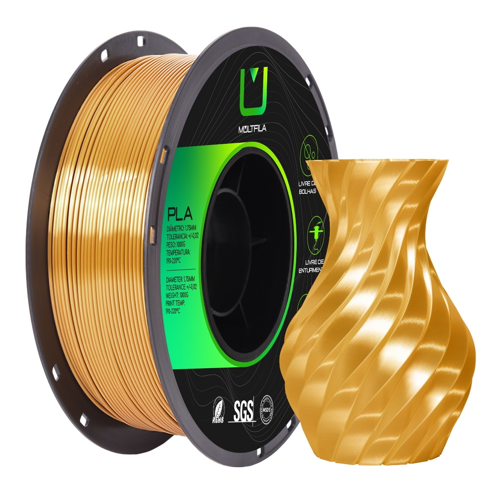 Filamento PLA Silk Ouro Envelhecido Impressão 3D 1kg Multfila | Shopee ...