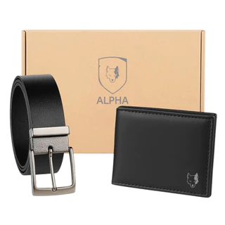 Kit Acessórios Masculino Carteira Masculina + Cinto Couro Sintético Com Caixa Elegante