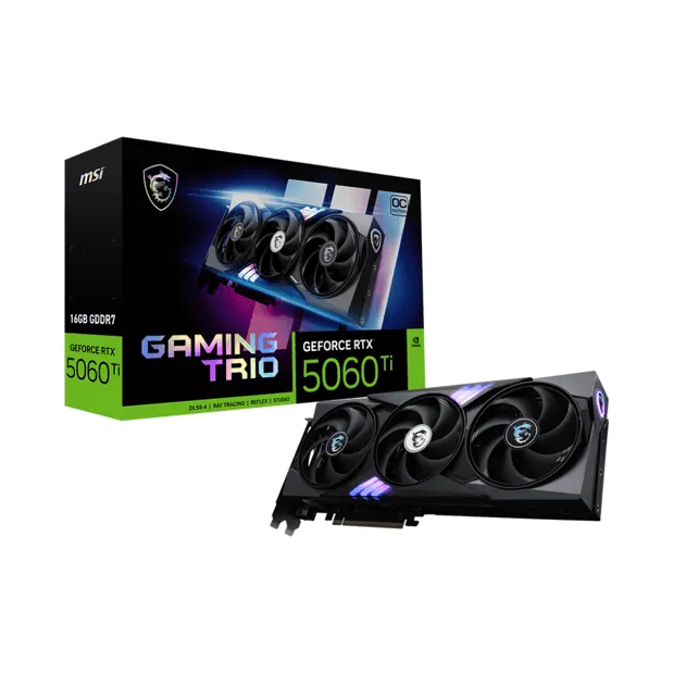 Placa de Vídeo RTX 5060 Ti 16GB MSI NVIDIA GeForce Gaming Trio OC, GDDR7, DLSS, Ray Tracing