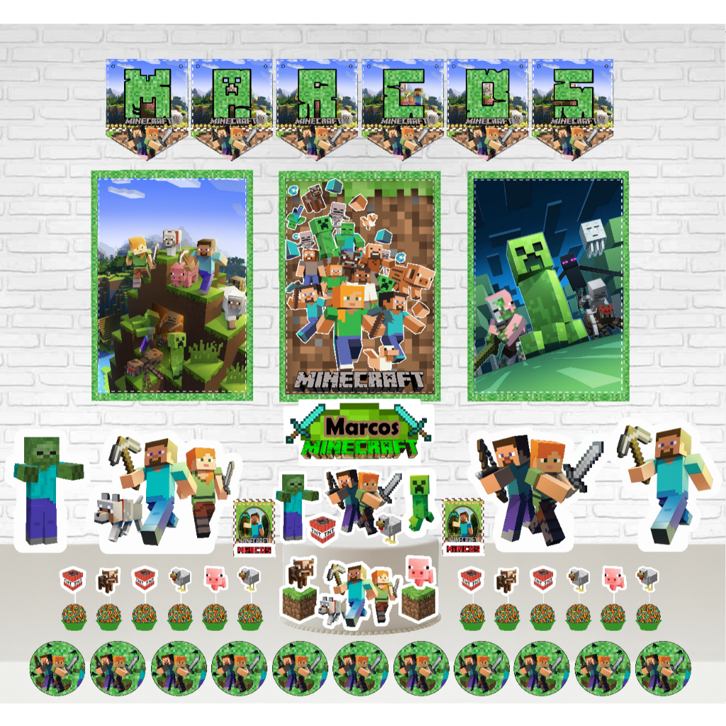 KIT SO UM BOLINHO MINECRAFT | Shopee Brasil