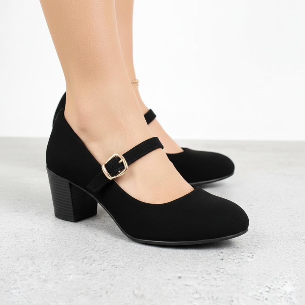 Sapato Feminino Salto Baixo Boneca Mary Jane Social