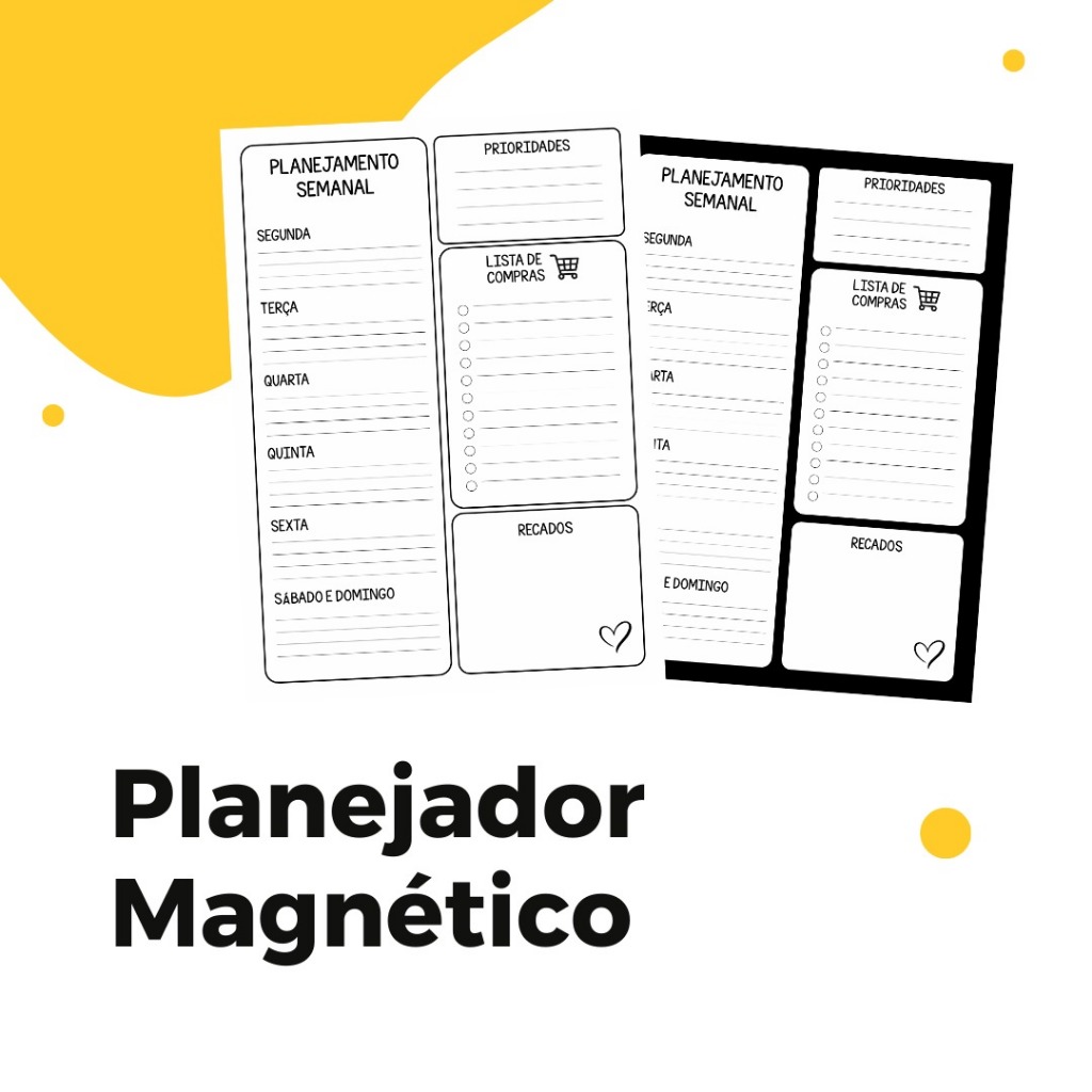 Planner Magnético para Geladeira| Escreve e Apaga | Lista de Compras ...