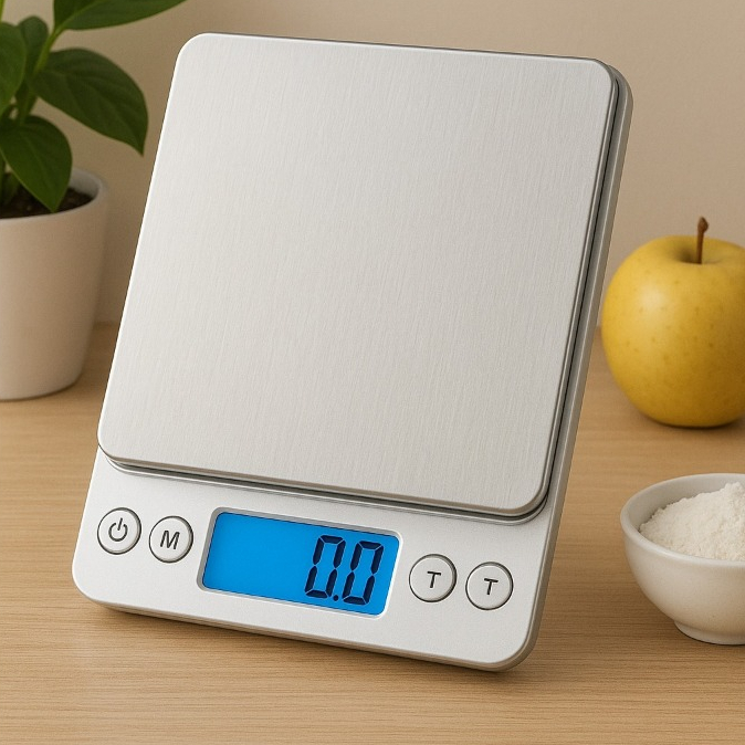 Balança Comida Digital Mini Alta Precisão Inox 0,1g a 3kg Dieta Prática ...