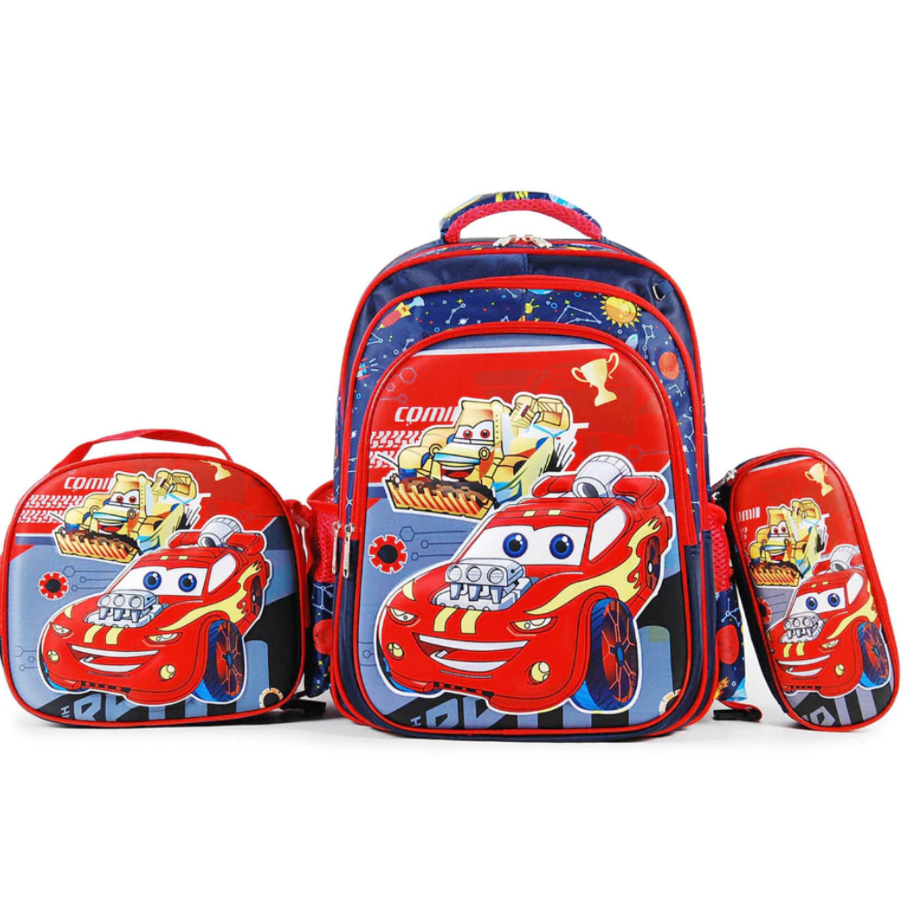 Mochila Infantil Com Lancheira Estojo Para Menino Mochila 3D | Shopee ...