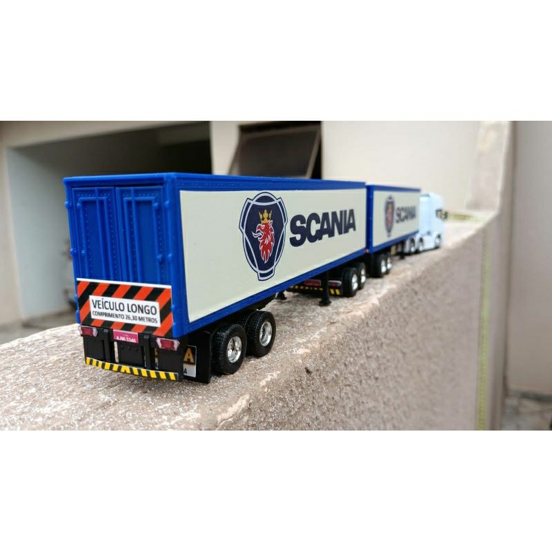 miniatura bitrem 9 eixos Scania escala 1/64 coleção presente | Shopee ...