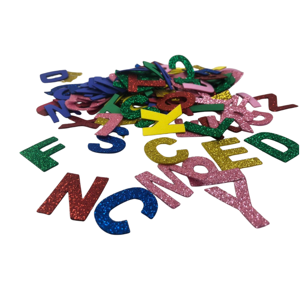 Letras de EVA com Glitter Com 5 Alfabetos Artesanato Painel Escolar ...