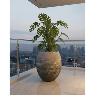 Vaso Para Plantas Modelo Oval Luxo Tamanho G (50cm) em Polietileno