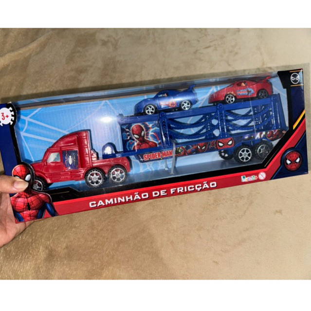 Caminhão de Fricção Homem Aranha + 2 Carrinhos Brinquedo Menino ...