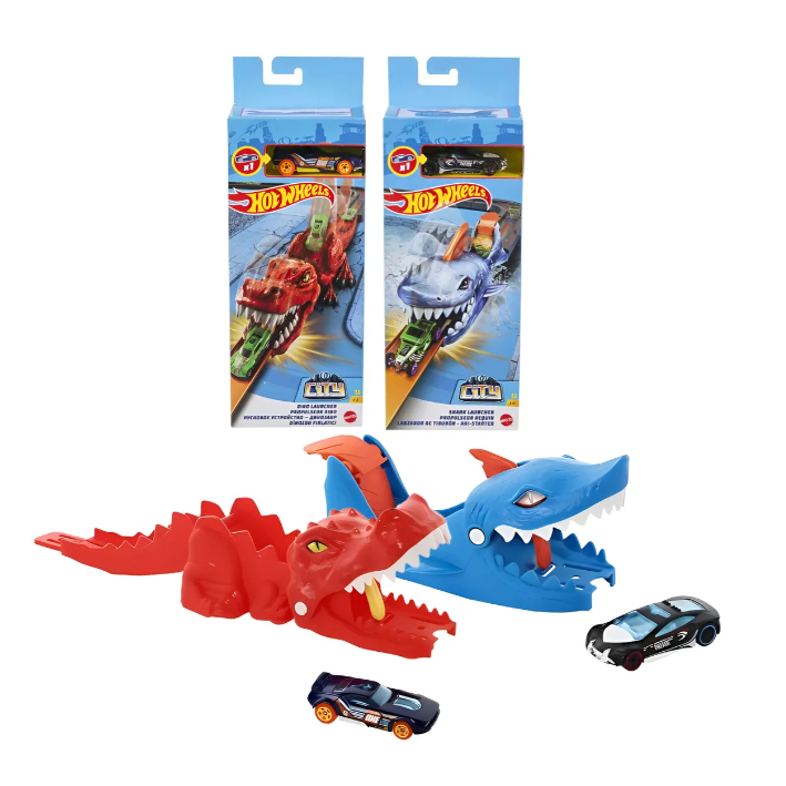 Hot Wheels City – Lançador Nêmesis Tubarão ou Dinossauro | DINO