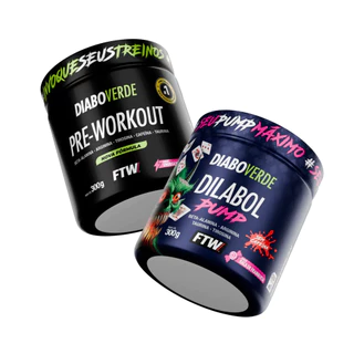 Kit Pré Treino Diabo Verde Pote 300g + Dilabol Pump S/ Cafeína Pote 300g - FTW