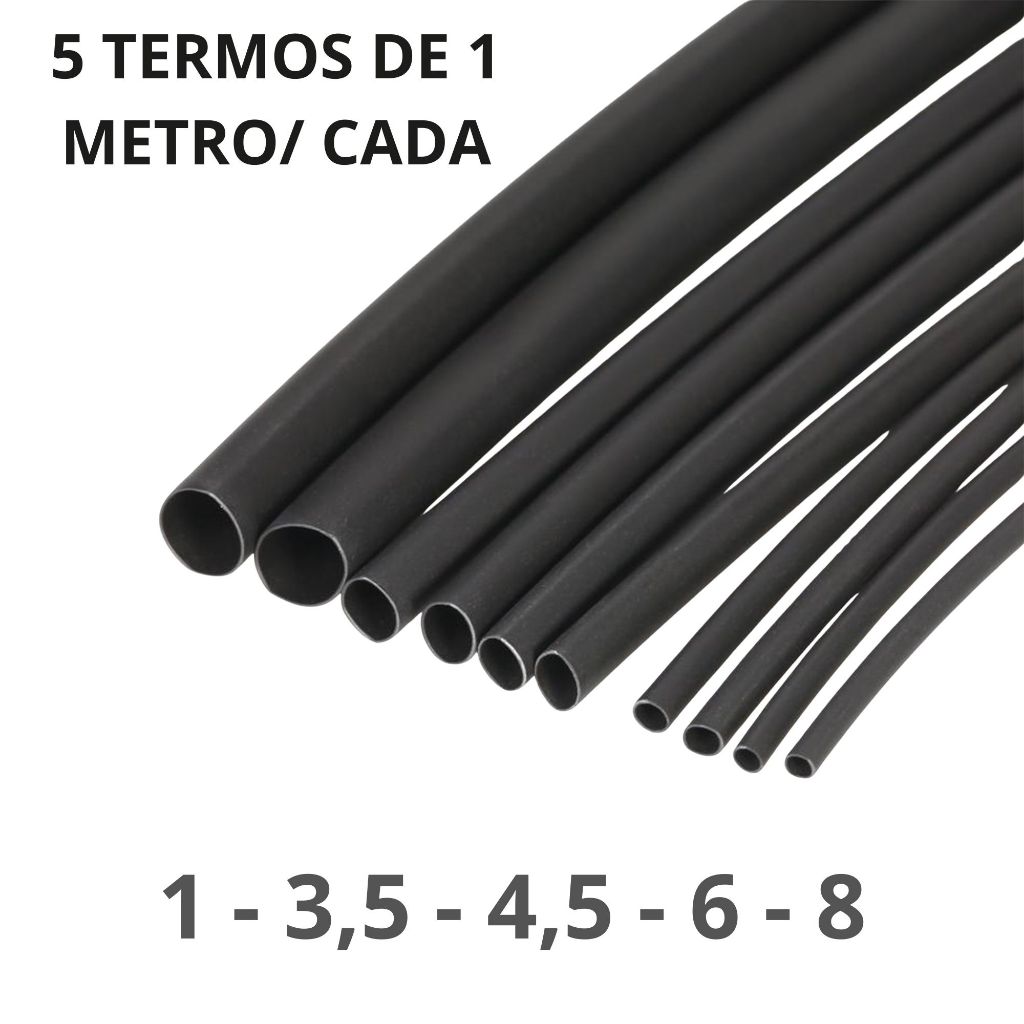 Tubo Termo Retrátil 1 Metro Cada 1,5mm - 3,5m - 4,5mm - 6mm - 8mm
