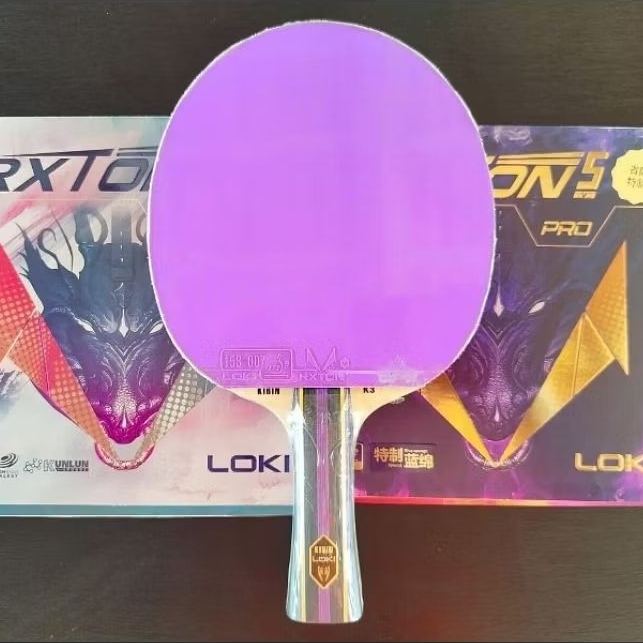 Raquetes de tênis de mesa profissionais com LOKI KIRIN K3+RXTON 5 roxa ...
