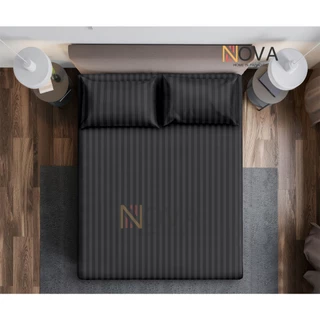 Novo estilo cor sólida  Listrado Jogo De Lençol 03 Peças Não desaparecerá SOLTEIRO CASAL QUEEN em Oferta na Shopee