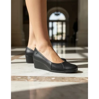 Sapato Usaflex Anabela Salto Baixo Proteção Joanete AA3813 em Oferta na Shopee