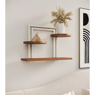 Nicho Decorativo Industrial Moderno Modelo Bali Nicho De Parede com Praleteira Sala Quarto Hall em Oferta na Shopee